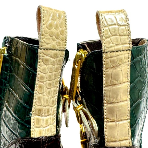 Luciano Padovan Italian Stylish Authentic Crocodile Skin Heeled Boots Size 36 - Picture 14 of 16